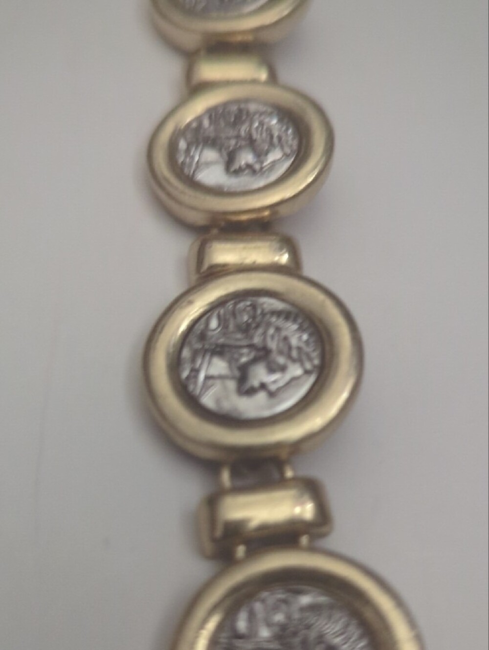 Two-Tone Coin Link Bracelet - Gold and Silver Women’s Jewelry - Picture 4 of 6